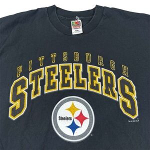 SOLD***Vintage 90s Pittsburgh Steelers NFL Logo Graphic T-Shirt Black 97’ Mens